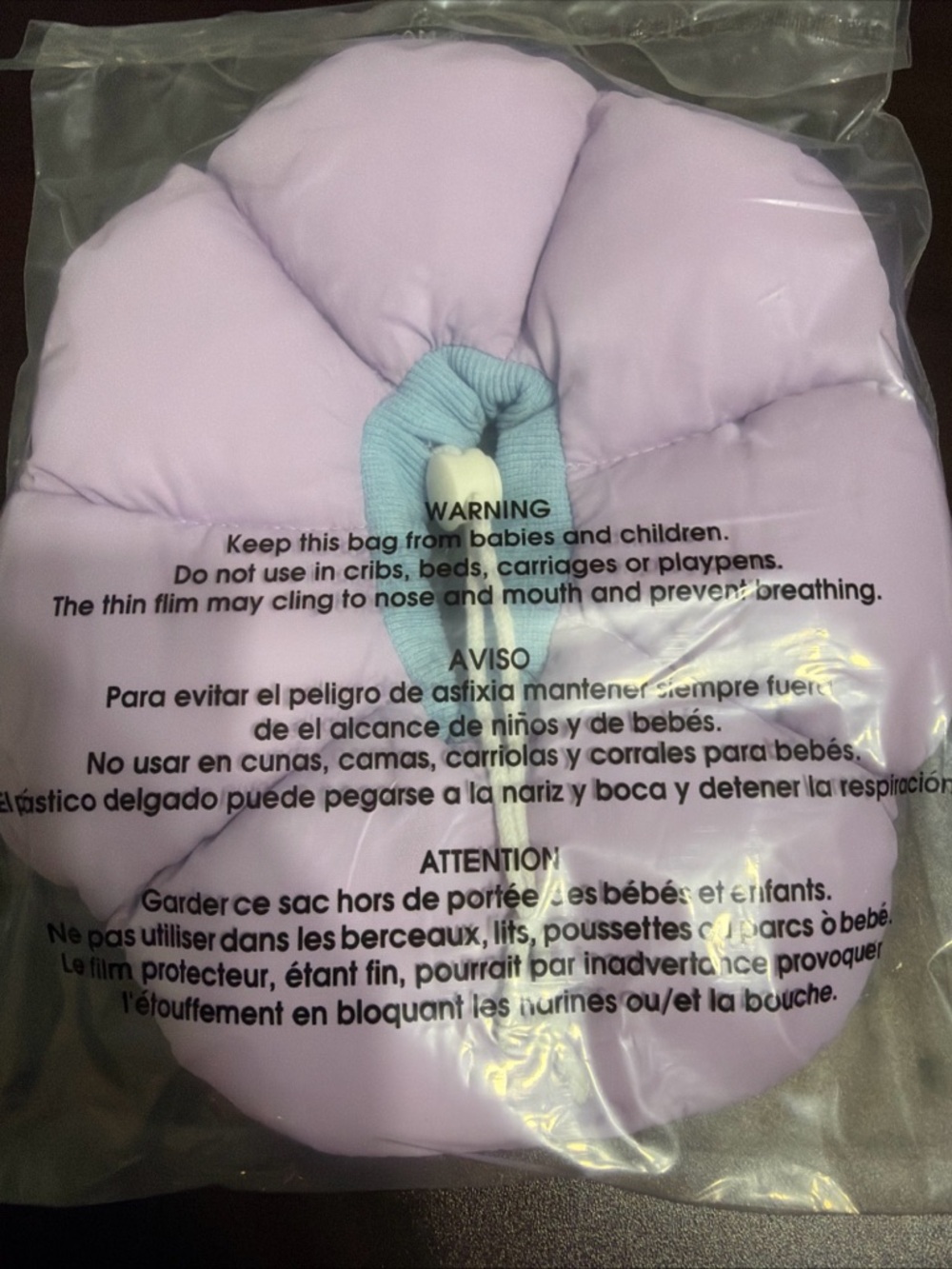 Plush Lavender Cat Bed with Blue Center - Soft Pet Cushion